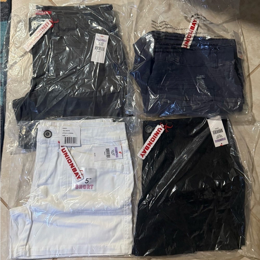 UNIONBAY Women's Shorts - Black, White, Navy, Gray (4) BNWT